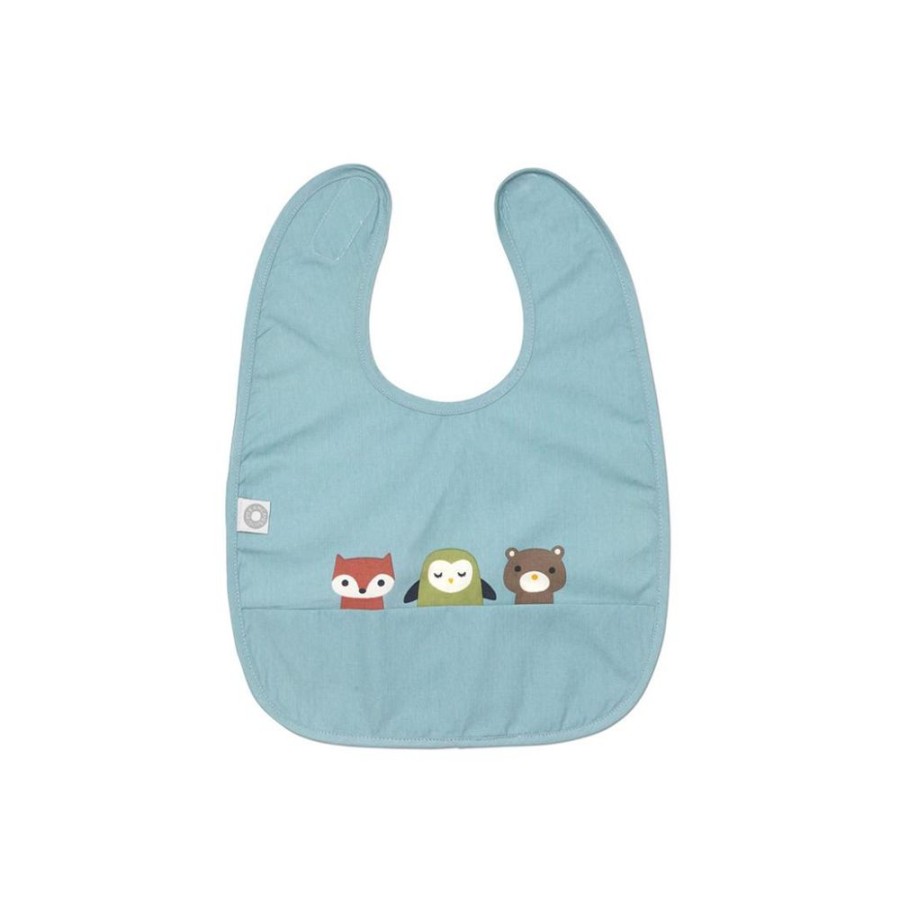 Maltid MEALTIME | Eat Dusty Blue Friends Bib In Organic Cotton