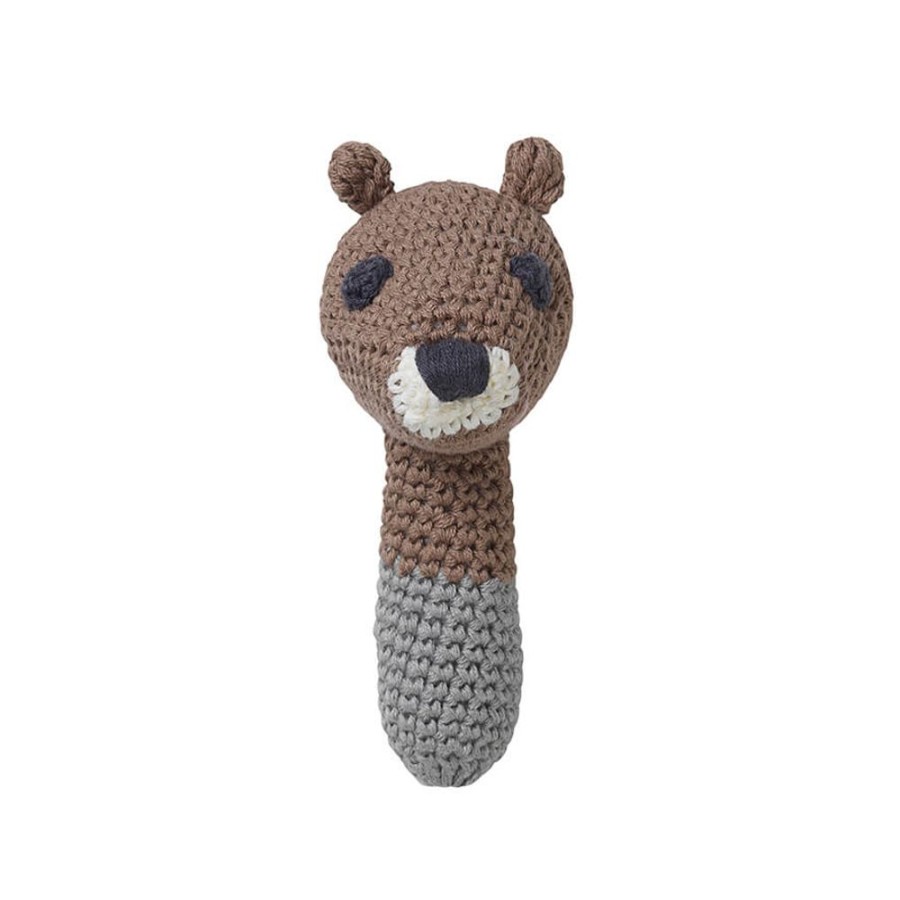 Leg PLAY | Sarah Brown Squirrel Organic Rattle