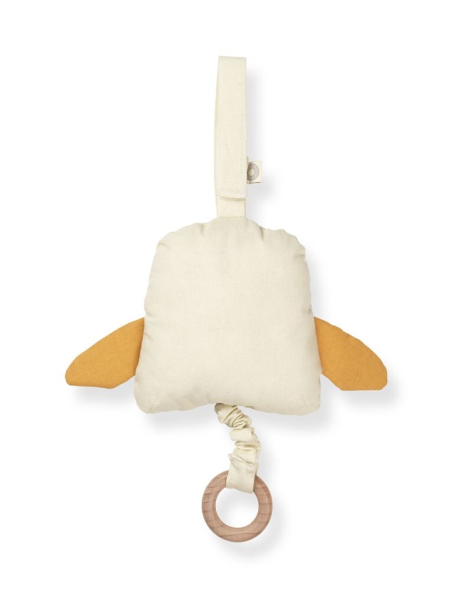 Bornevaerelse GIFTS | Ugla Cream Owl Musical Pull Toy In Organic Cotton