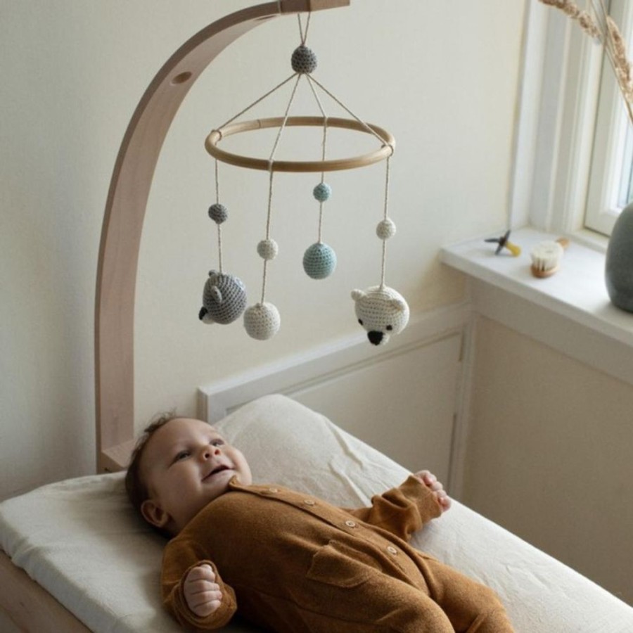 Bornevaerelse GIFTS | Circle Bear Mobile In Soft Organic Cotton Yarn