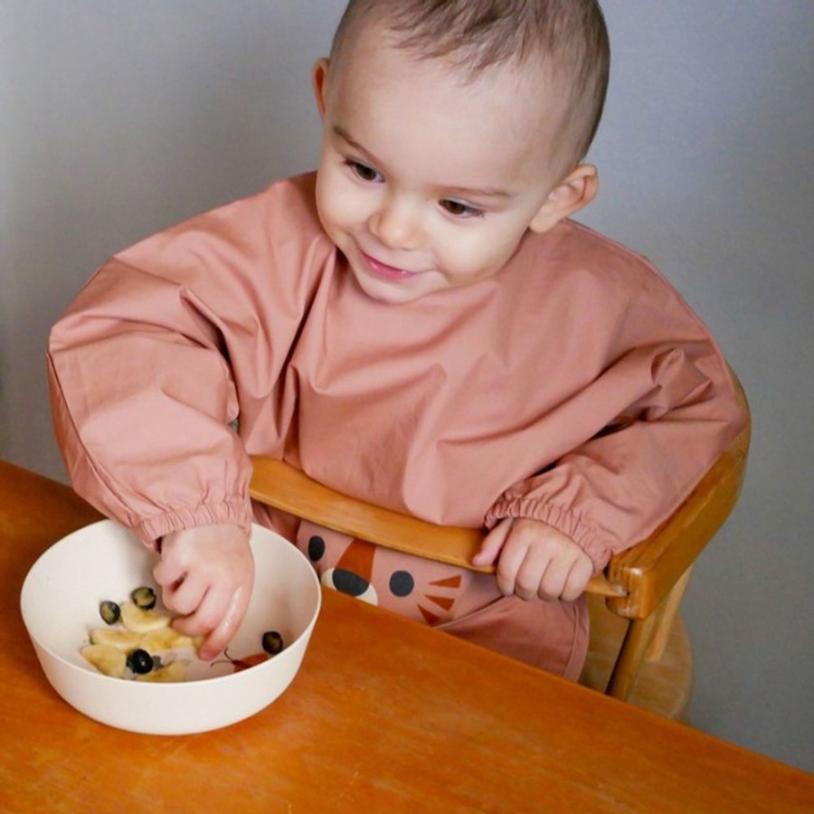 Maltid MEALTIME | Bite Rose Sleeved Bib In Organic Cotton