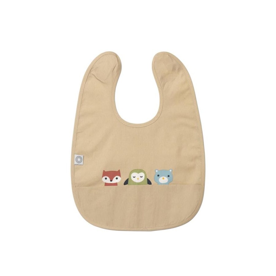 Maltid MEALTIME | Eat Khaki Friends Bib In Organic Cotton