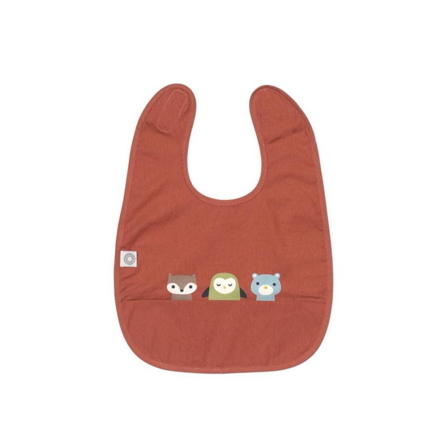 Maltid MEALTIME | Eat Burnt Red Friends Bib In Organic Cotton