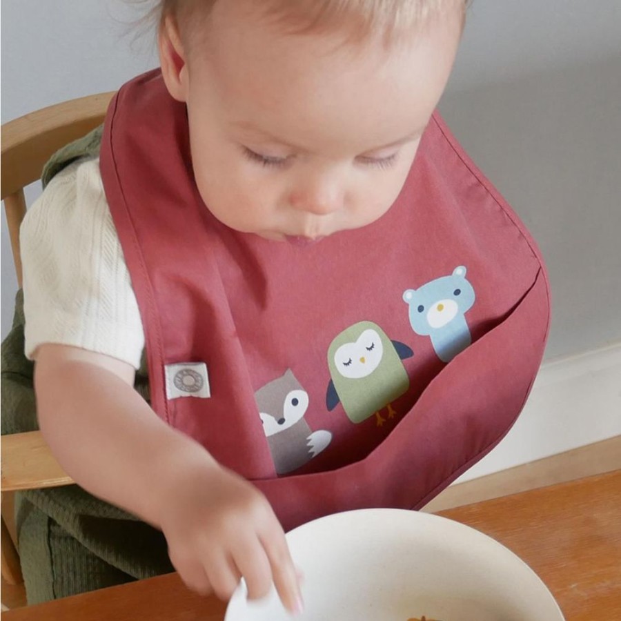 Maltid MEALTIME | Eat Burnt Red Friends Bib In Organic Cotton