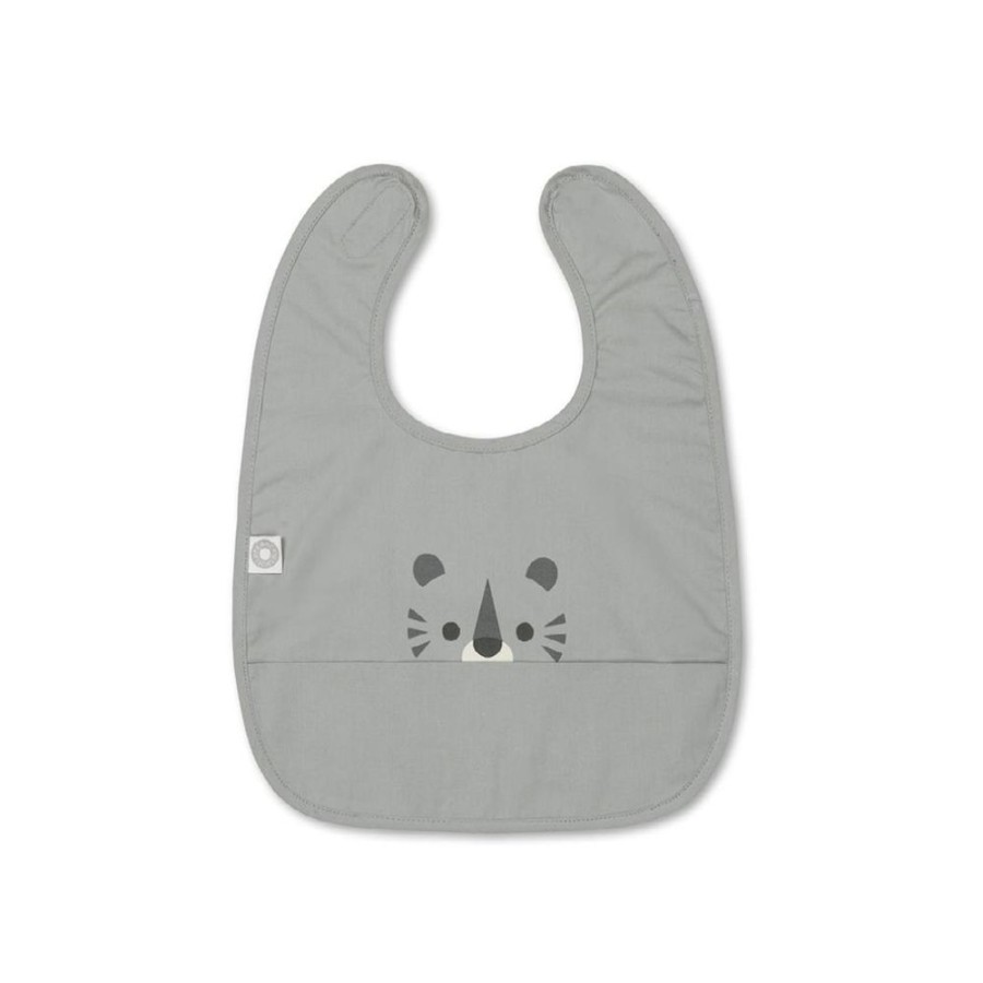 Maltid MEALTIME | Eat Grey Tiger Organic Cotton Bib